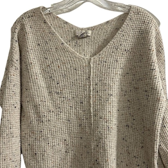Ruby Moon Women's V-Neck Knit Sweater Ivory Confetti Size M - Picture 2 of 7